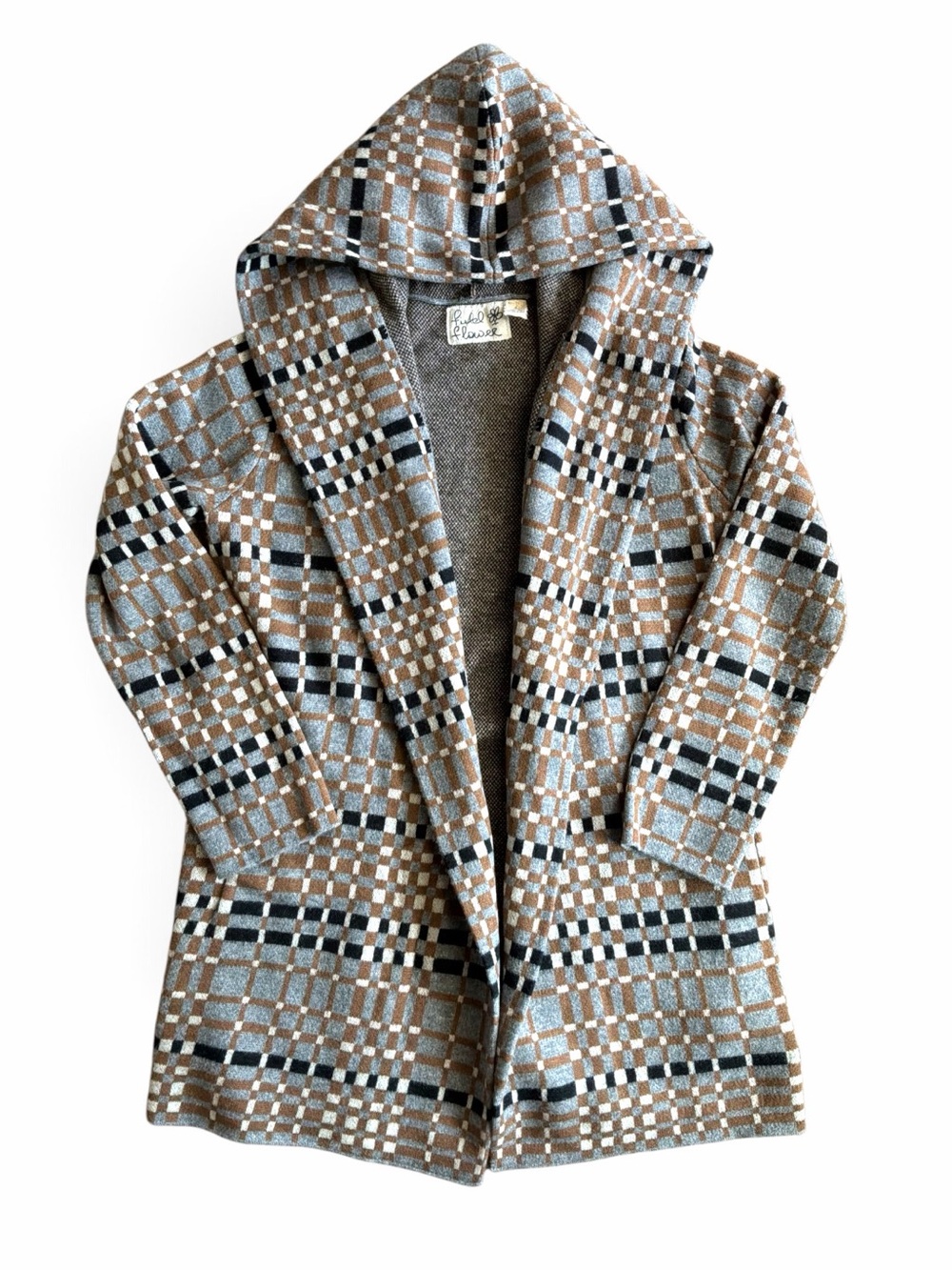 Anthropologie Field Field & Flower Josefa Wool Hooded Open Sweater Coat Small
